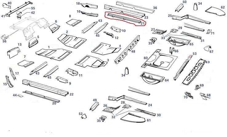 Längsträgerschale unten rechts Ponton 180, 190 Längsträgerschale unten rechts Ponton 180, 190