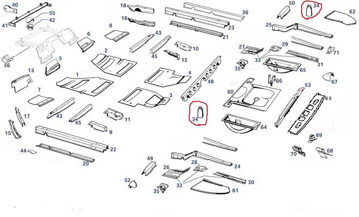 Längsträger hinten Topf Stoßdämpferhülse alle Ponton Modelle Längsträger hinten Topf Stoßdämpferhülse alle Ponton Modelle